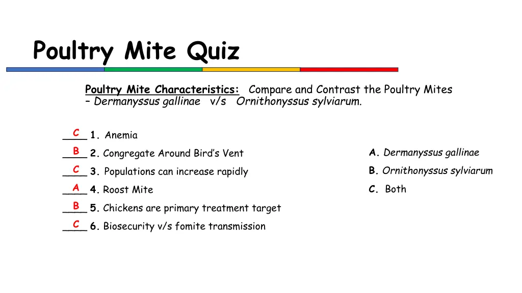 poultry mite quiz 1