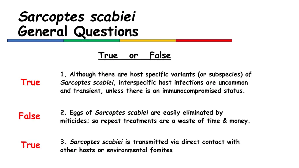 sarcoptes scabiei general questions