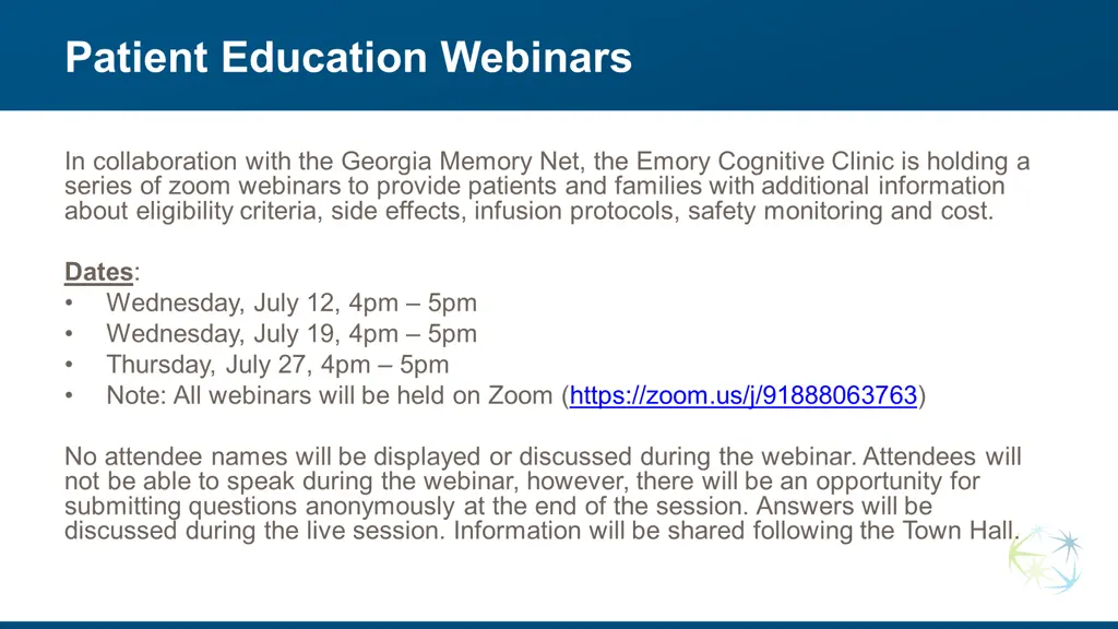 patient education webinars