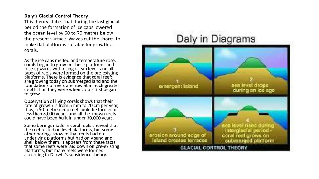 daly s glacial control theory this theory states