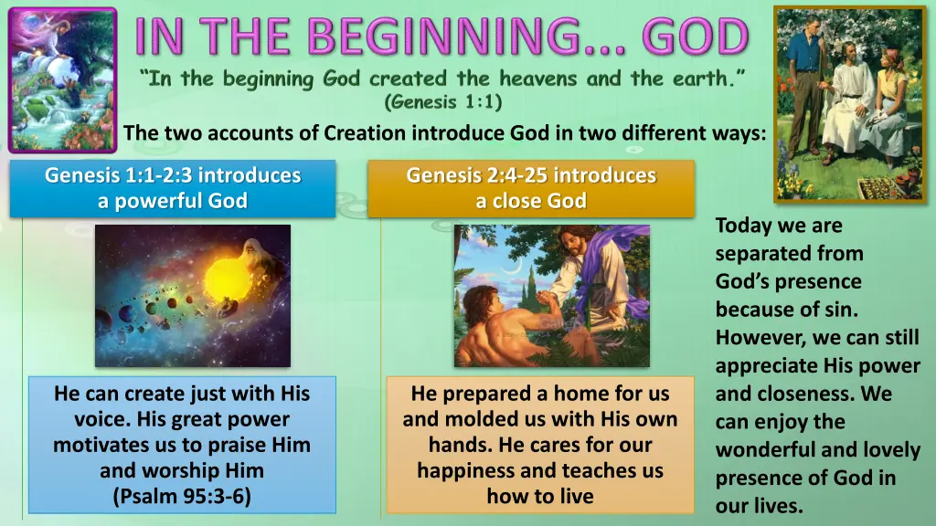 the two accounts of creation introduce