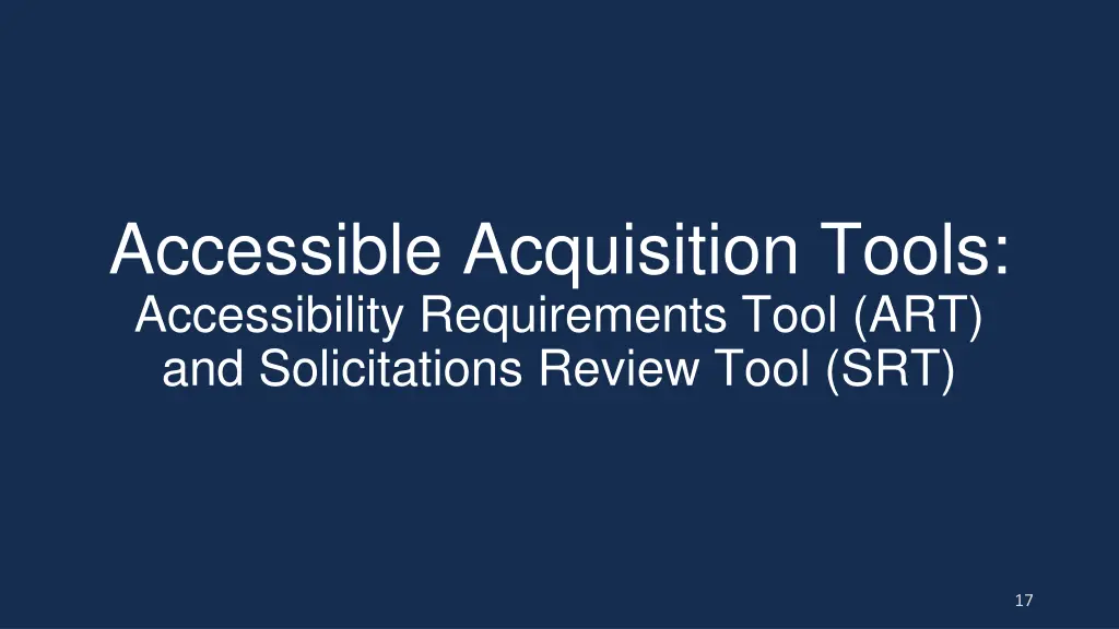 accessible acquisition tools accessibility