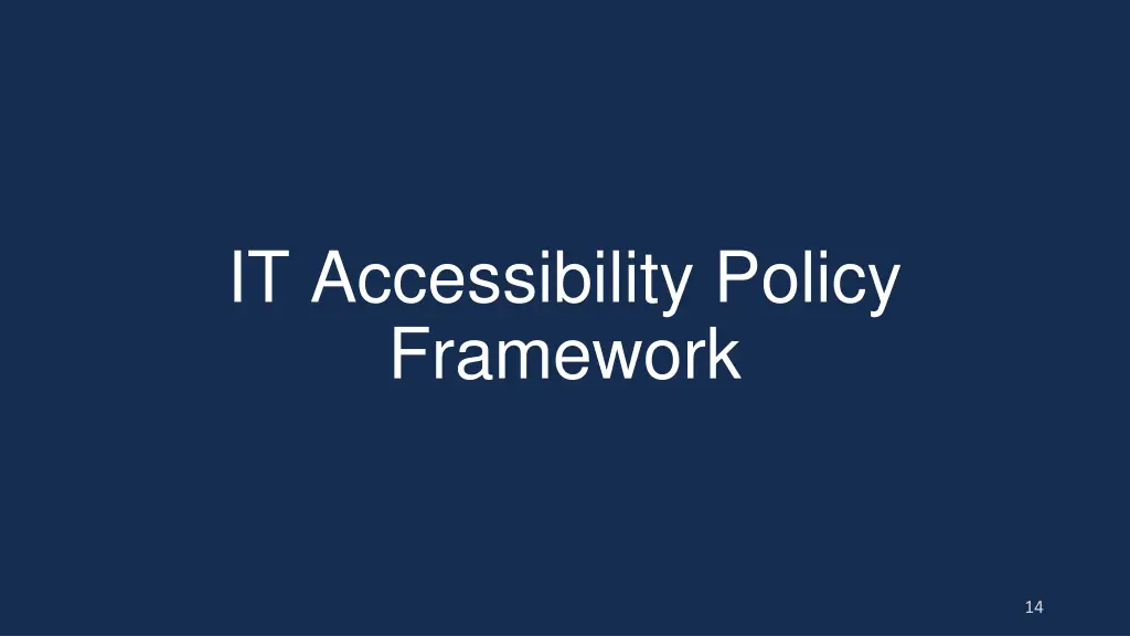 it accessibility policy framework