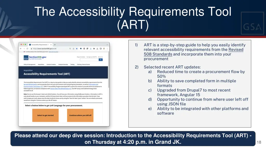 the accessibility requirements tool art