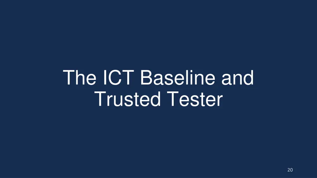 the ict baseline and trusted tester