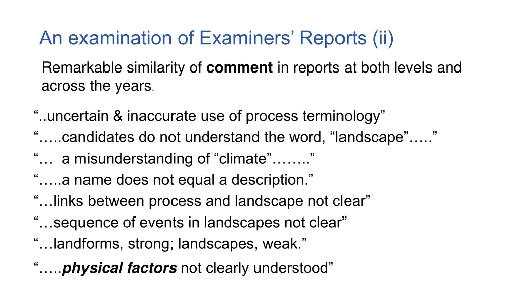 an examination of examiners reports ii