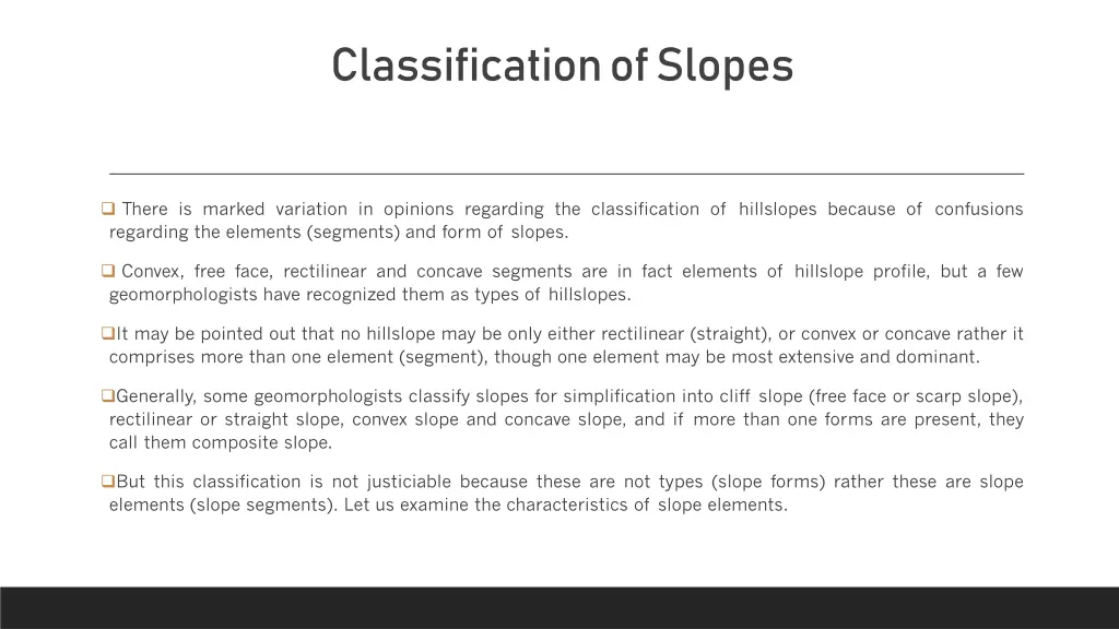 classification of slopes