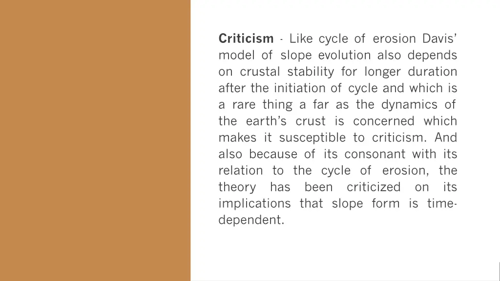 criticism like cycle of erosion davis model