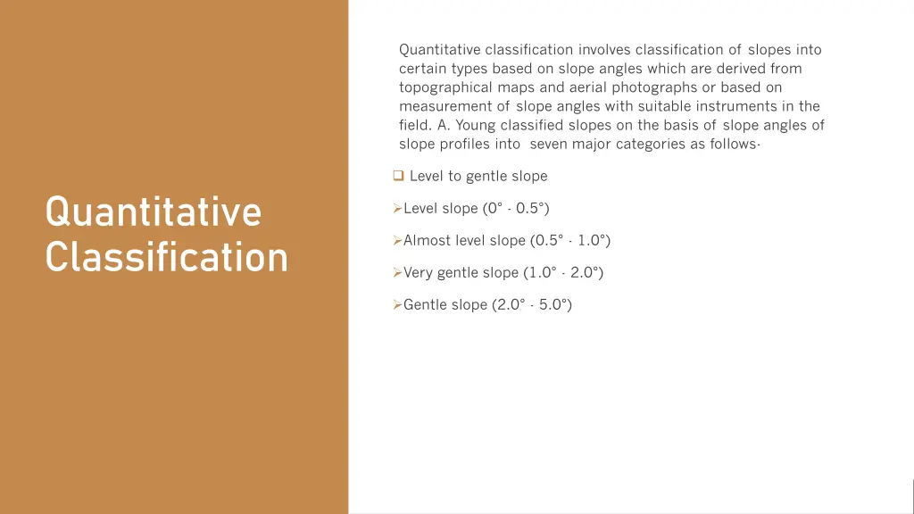 quantitative classification involves