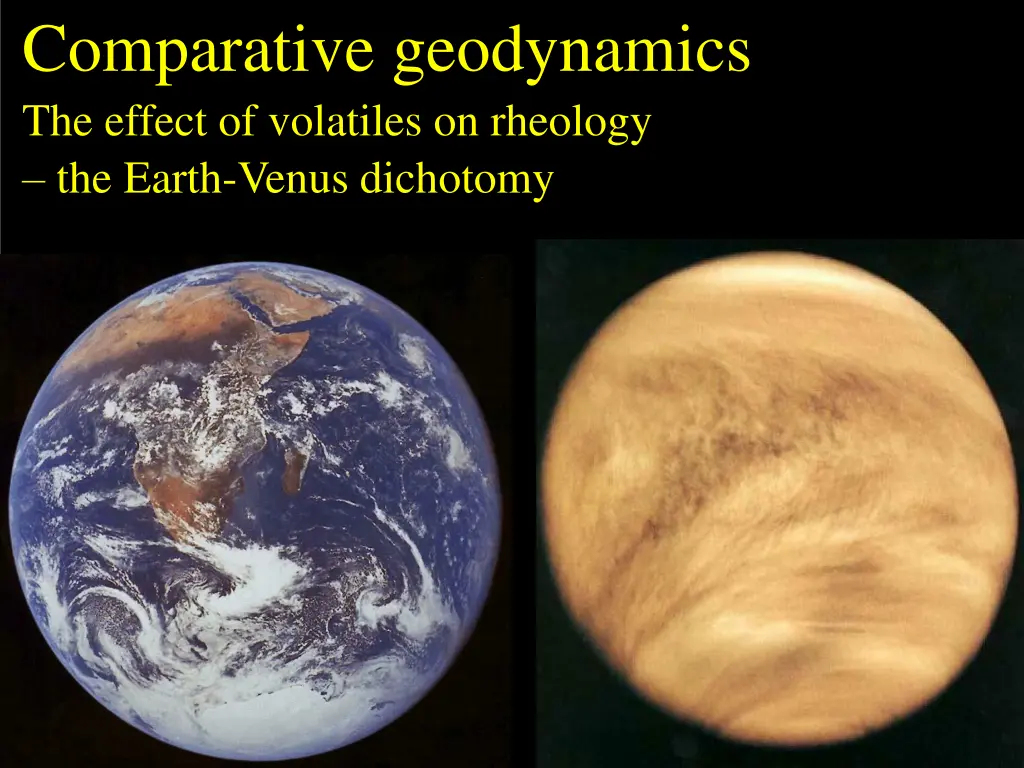 comparative geodynamics the effect of volatiles