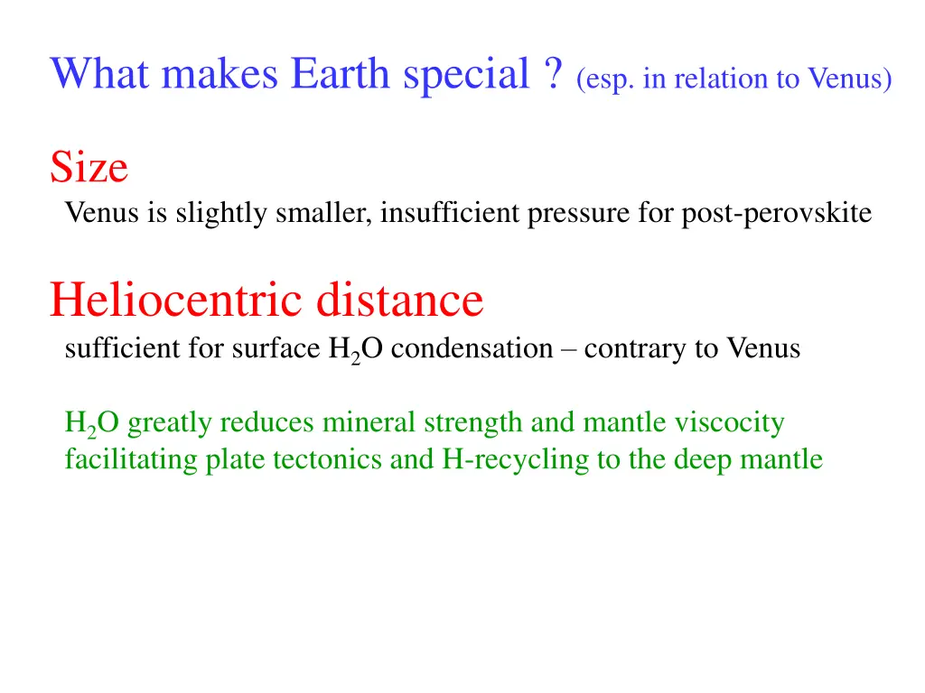 what makes earth special esp in relation to venus