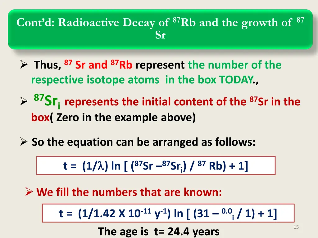 cont d radioactive decay of 87 rb and the growth 1