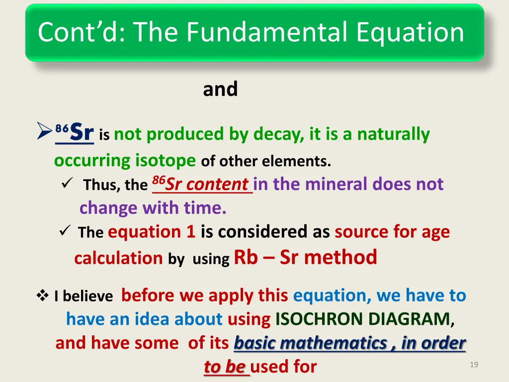 cont d the fundamental equation 1