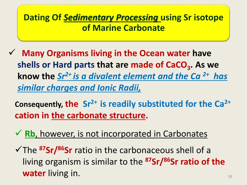 dating of sedimentary processing using sr isotope