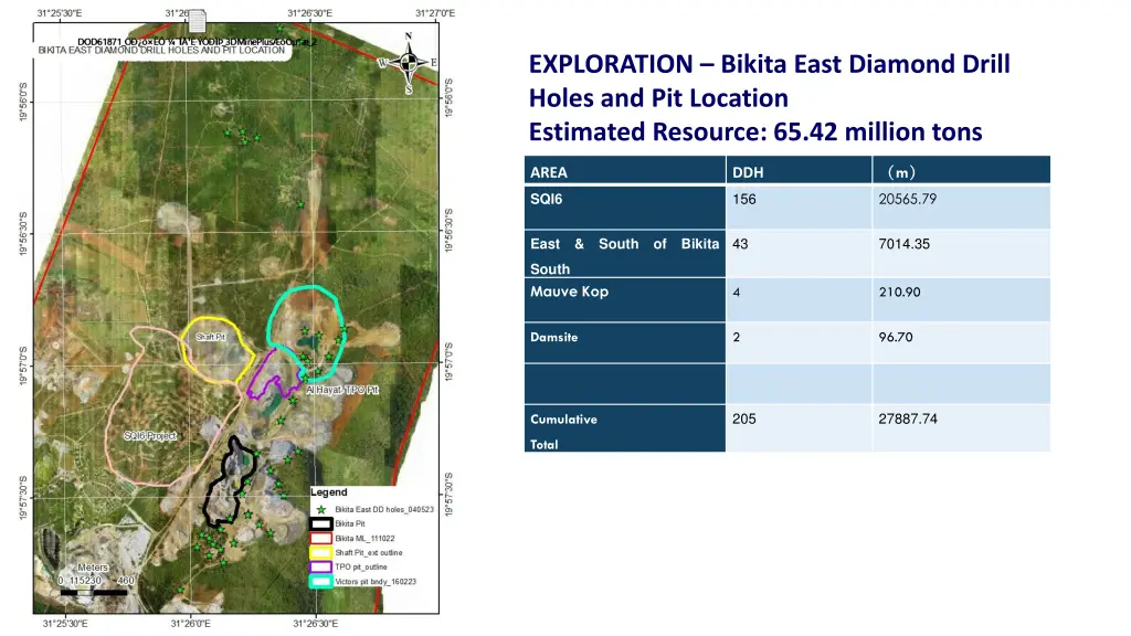 exploration bikita east diamond drill holes