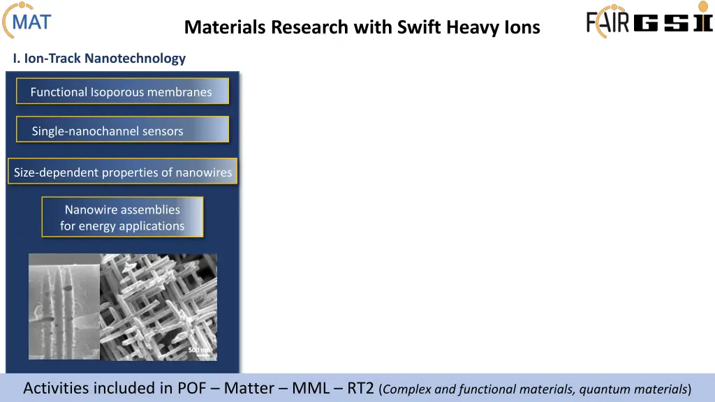 materials research with swift heavy ions