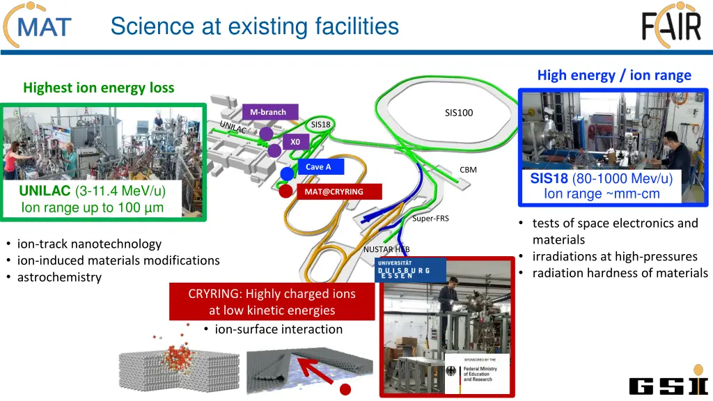 science at existing facilities