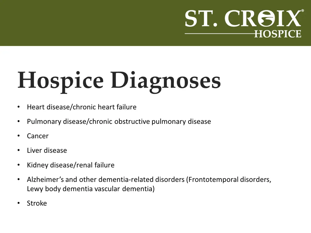 hospice diagnoses