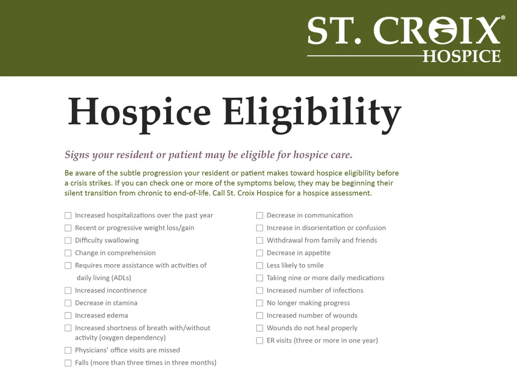 hospice eligibility