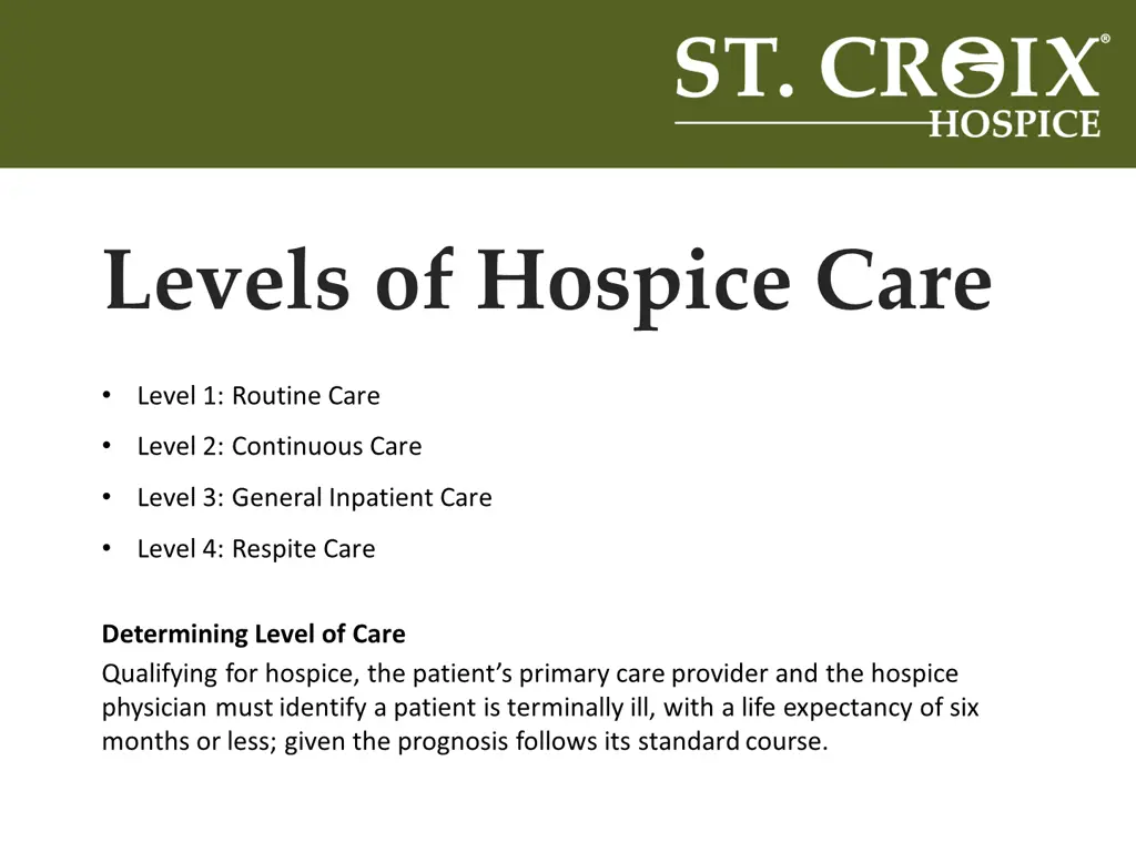 levels of hospice care