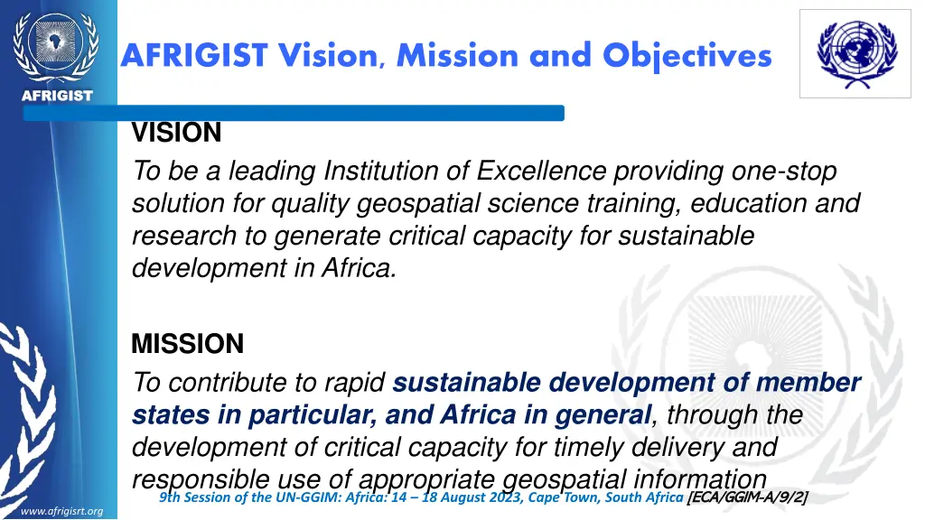 afrigist vision mission and objectives 1