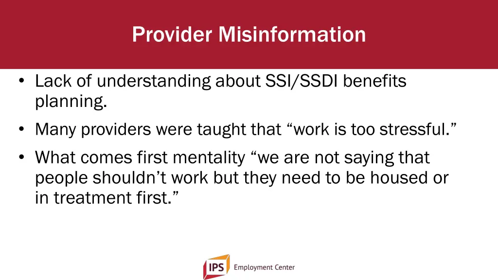 provider misinformation