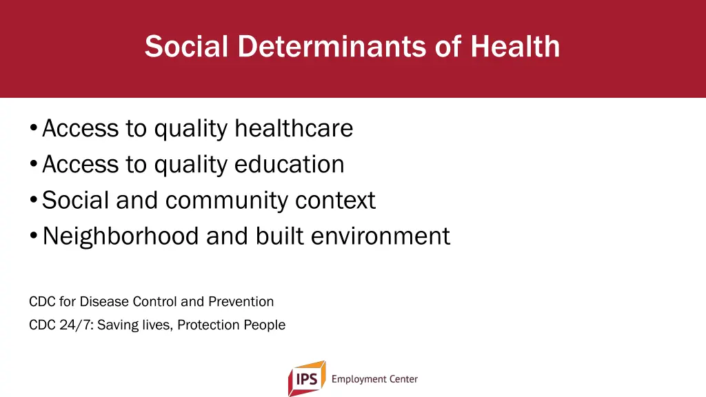 social determinants of health