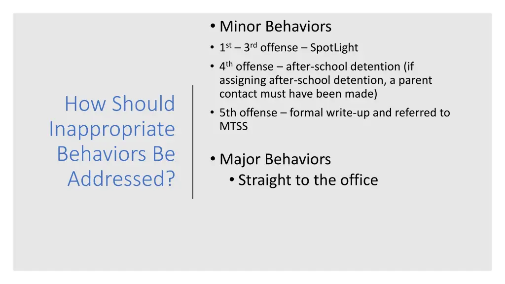 minor behaviors 1 st 3 rd offense spotlight