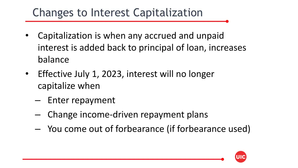 changes to interest capitalization