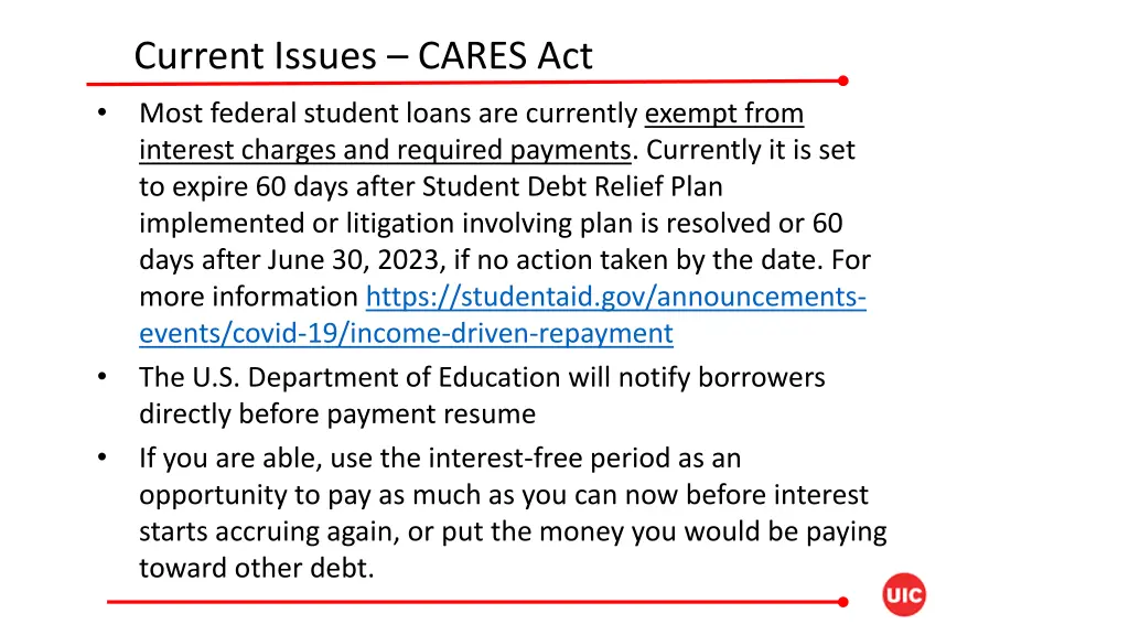 current issues cares act