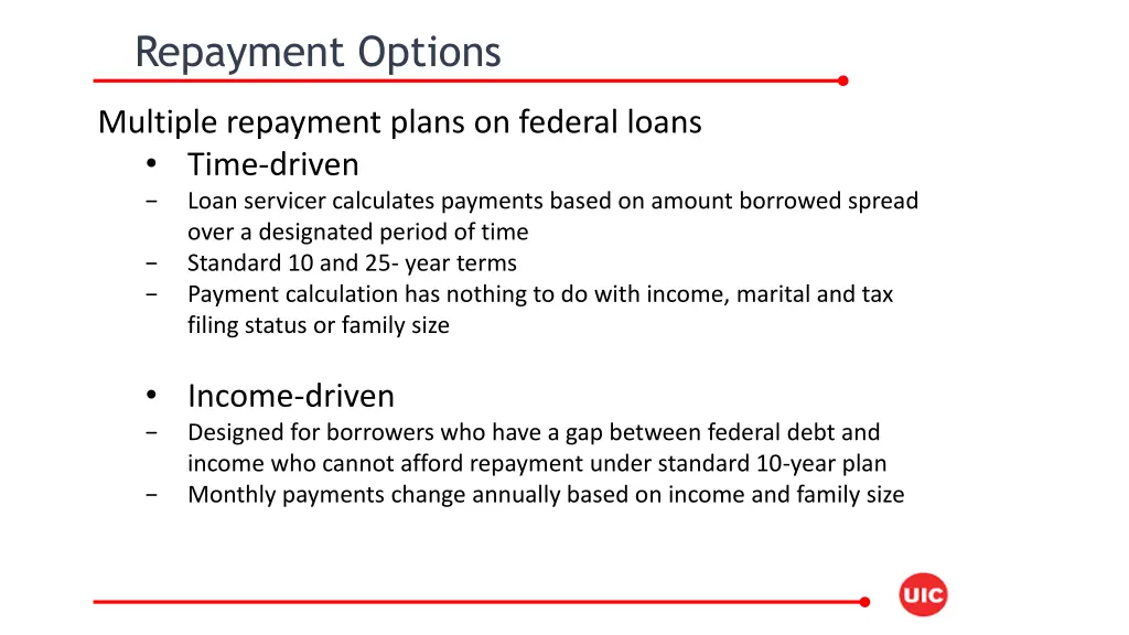 repayment options