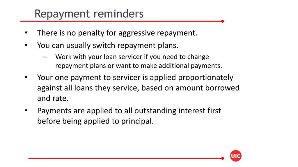 repayment reminders