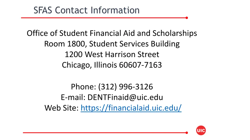 sfas contact information