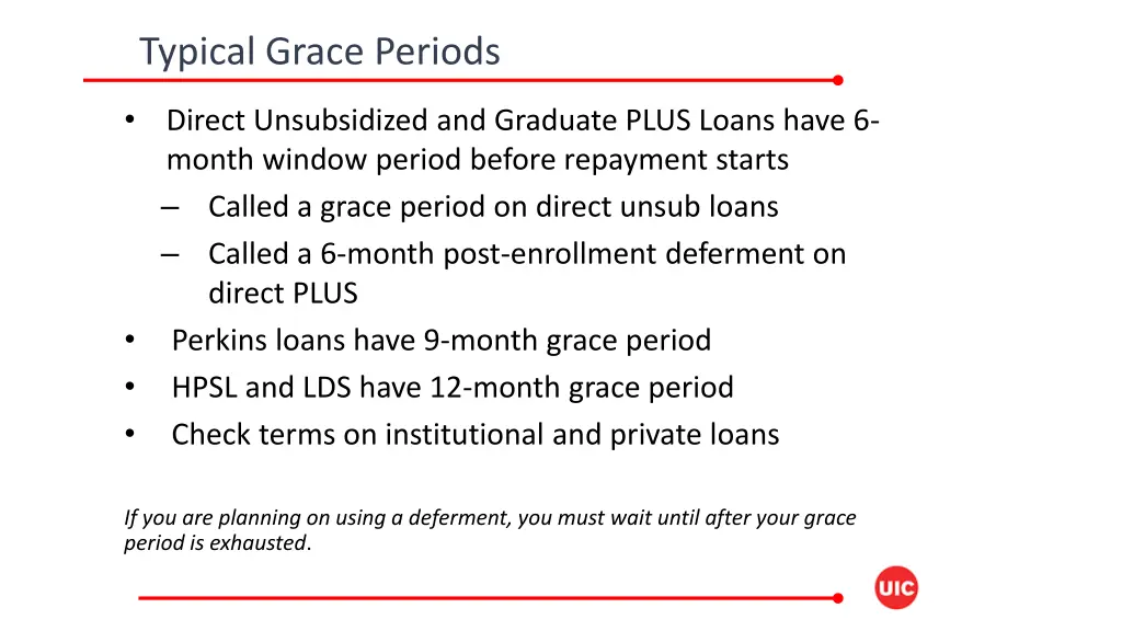 typical grace periods
