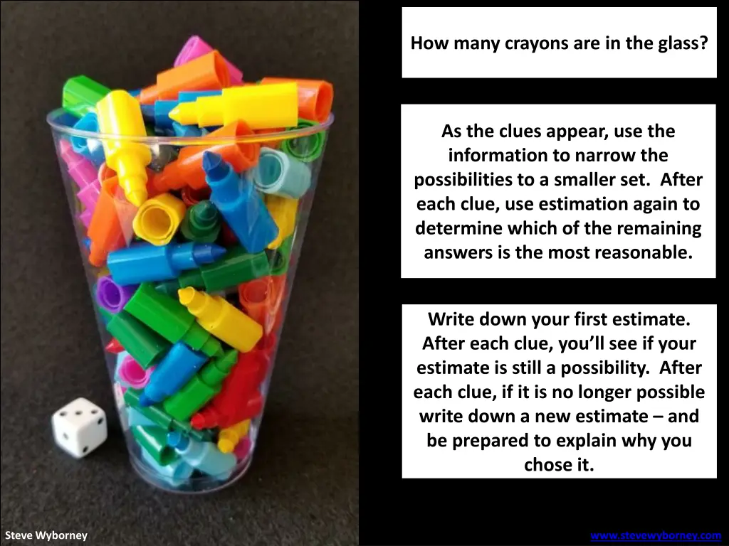 how many crayons are in the glass 1