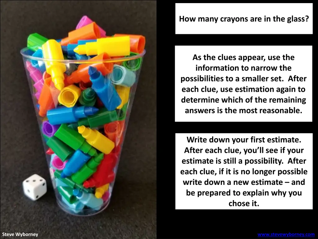 how many crayons are in the glass 2