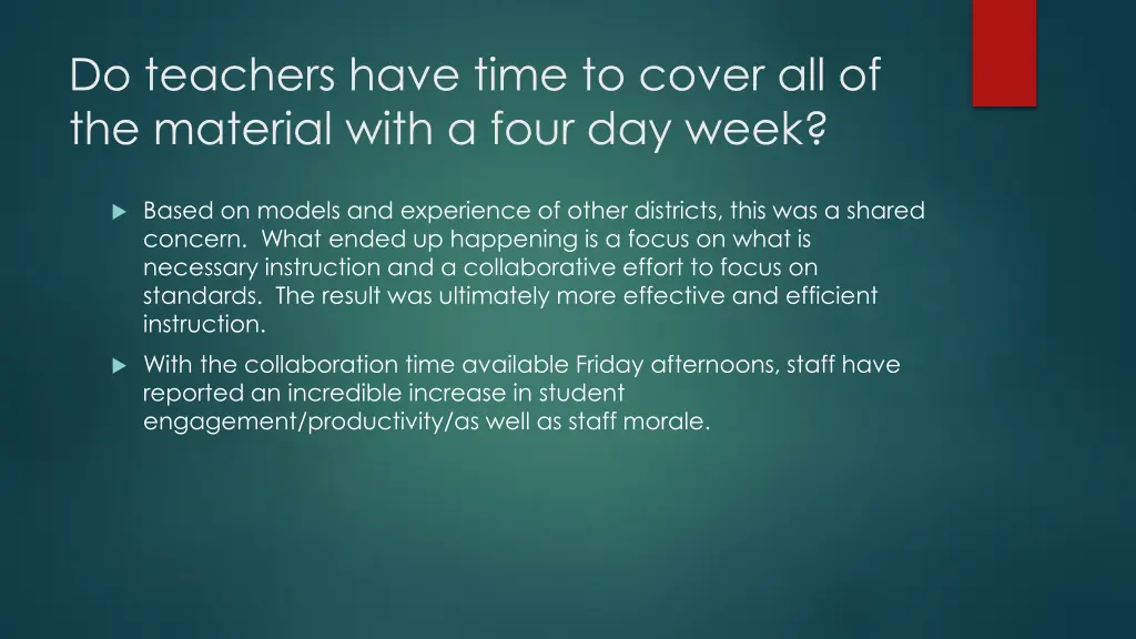 do teachers have time to cover