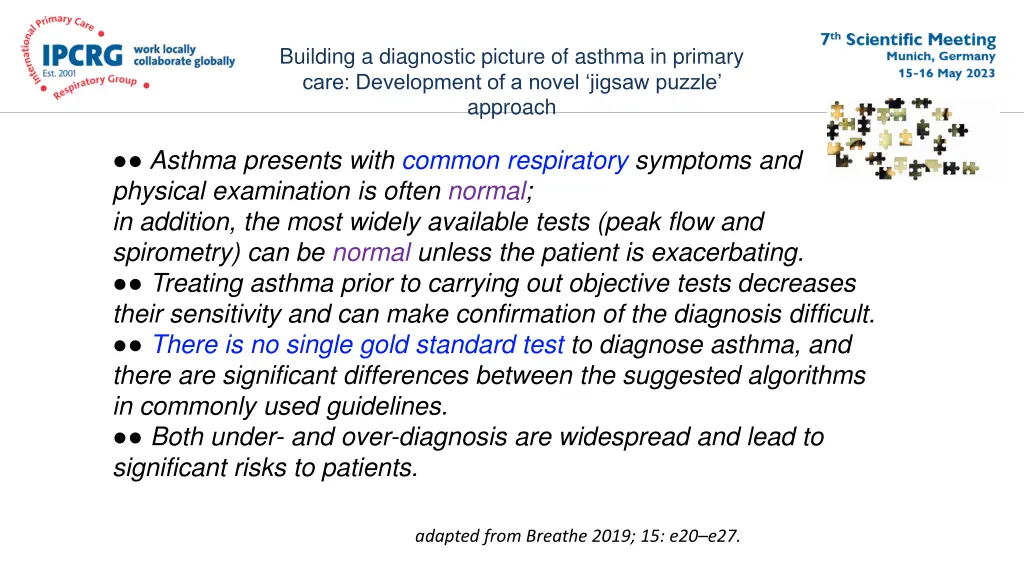 building a diagnostic picture of asthma 1