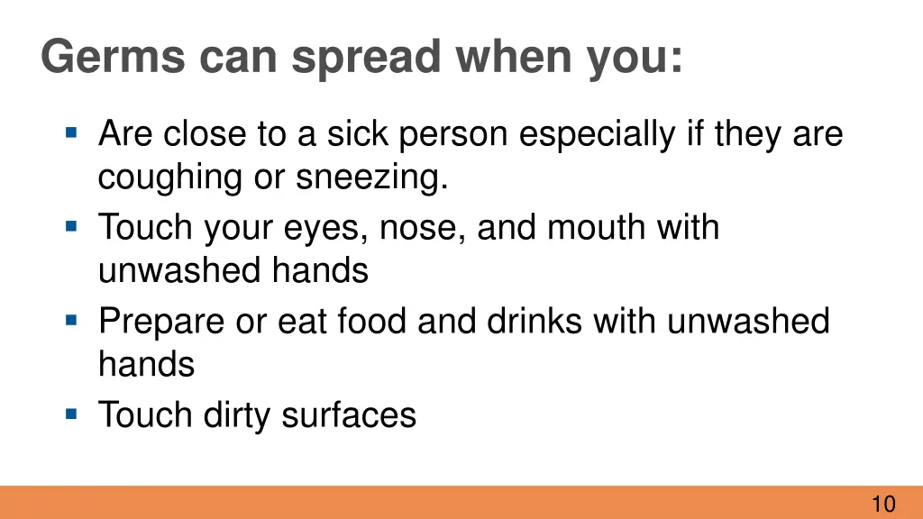 germs can spread when you