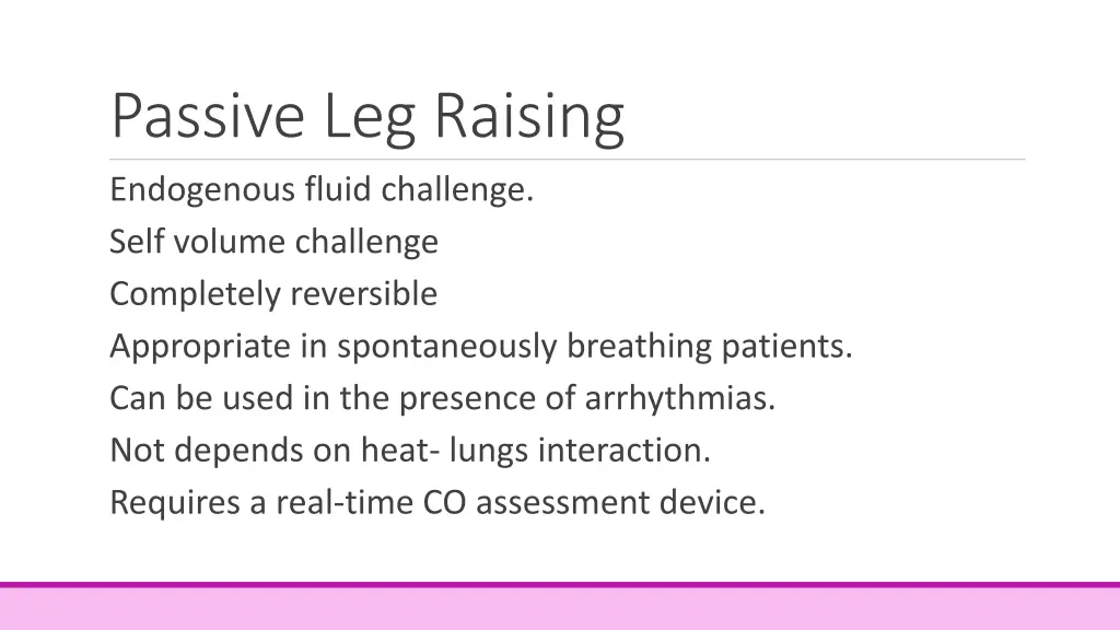 passive leg raising endogenous fluid challenge