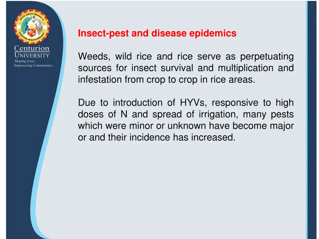 insect pest and disease epidemics