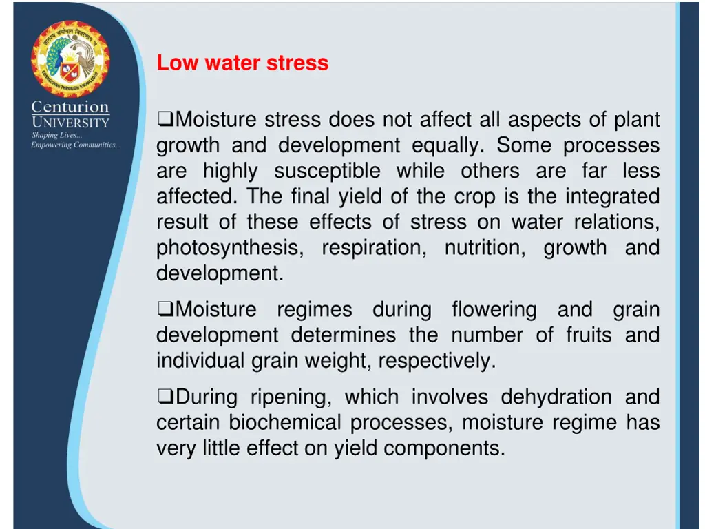 low water stress