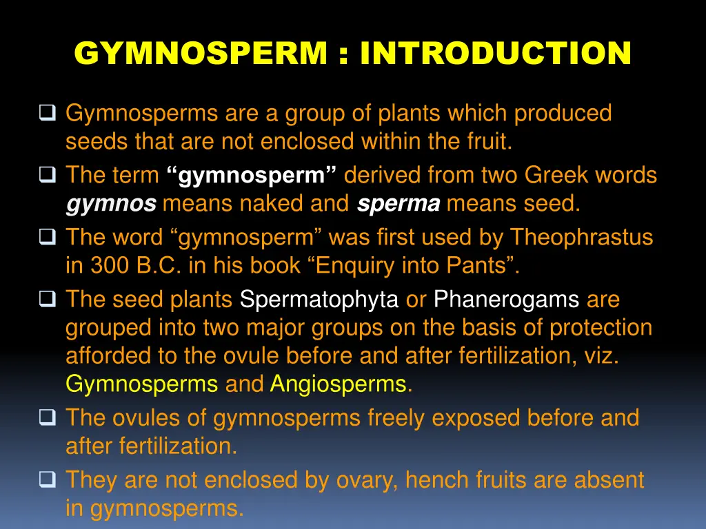 gymnosperm introduction