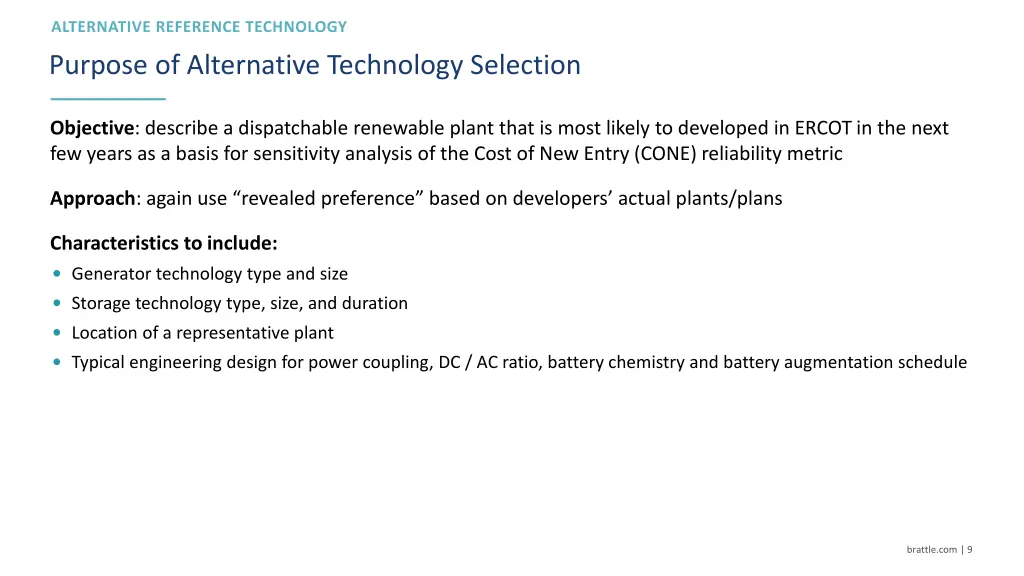 purpose of alternative technology selection