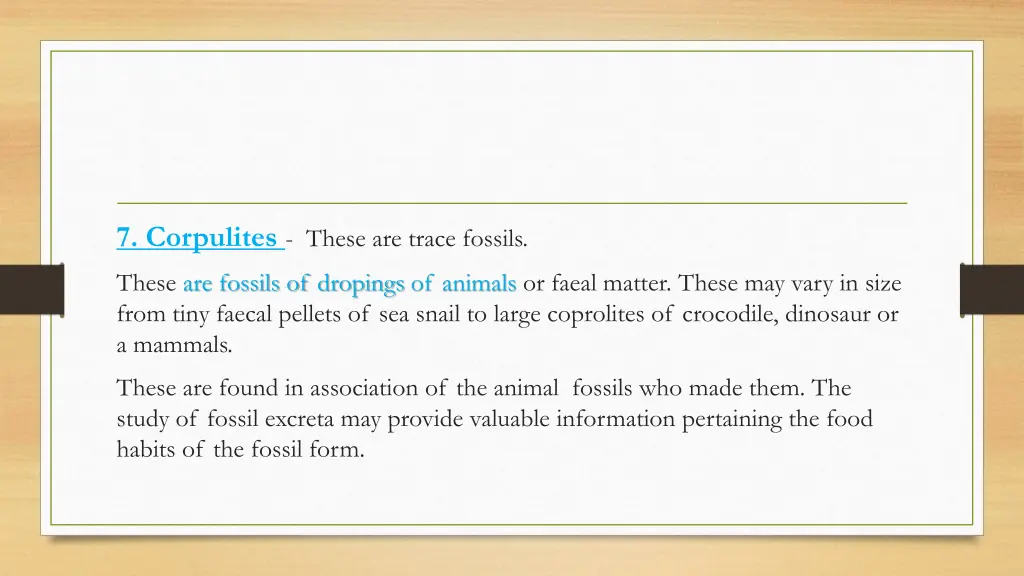 7 corpulites these are trace fossils