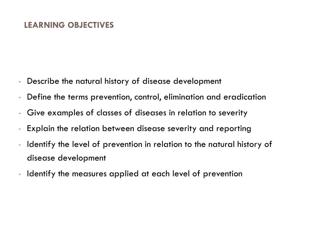 learning objectives