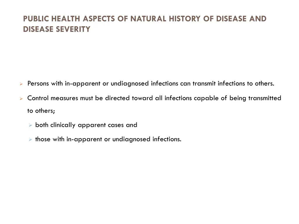 public health aspects of natural history