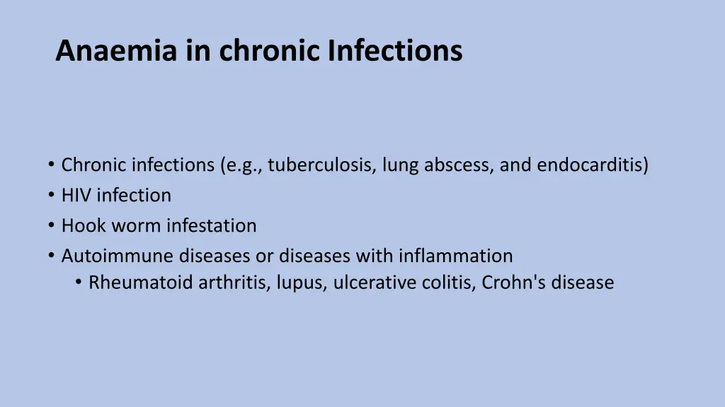 anaemia in chronic infections