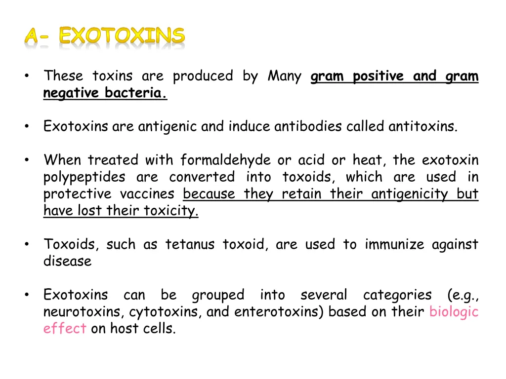 a exotoxins