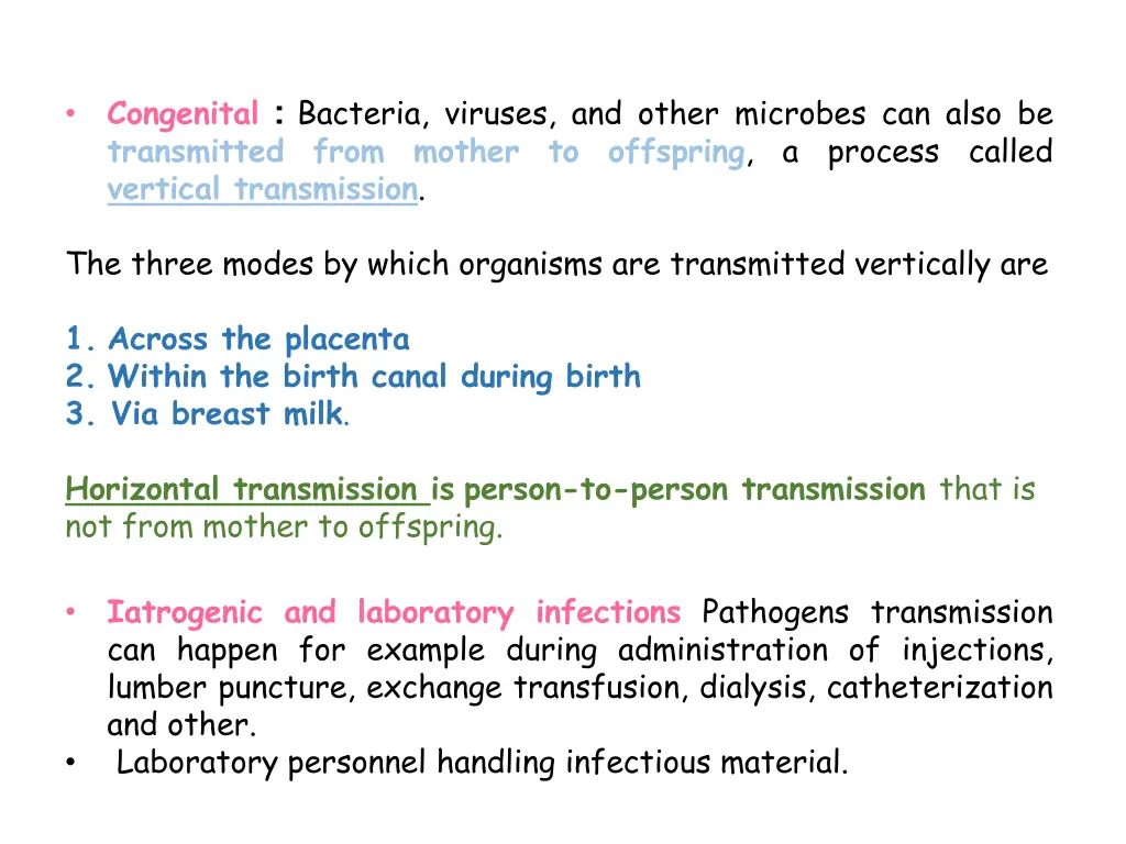 congenital bacteria viruses and other microbes